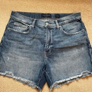 Lucky Brand 90's midi blue denim cut off shorts sz 10/30